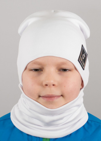 Дитяча шапка з хомутом КАНТА "TikTok" розмір 52-56 білий (OC-986) Канта (220180424)