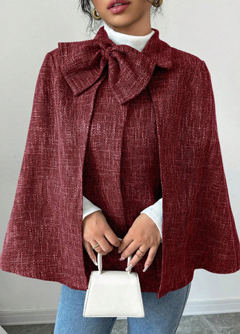 Бордове демісезонне Пальто кейп SHEIN