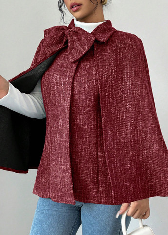 Бордове демісезонне Пальто кейп SHEIN