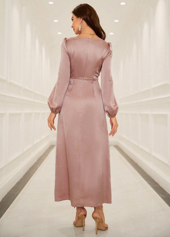 Світло-рожева кежуал сукня SHEIN однотонна