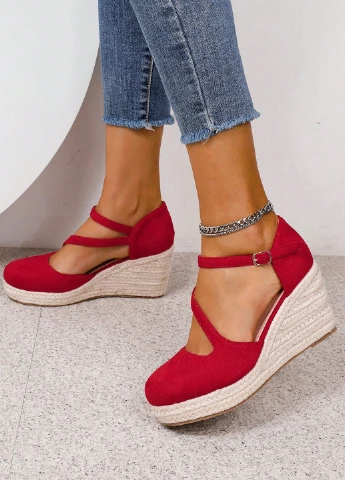 SHEIN Туфлі д'орсей червоний з текстиль, китай — літо (323779182)