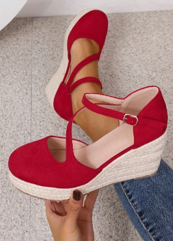 SHEIN Туфлі д'орсей червоний з текстиль, китай — літо (323779182)