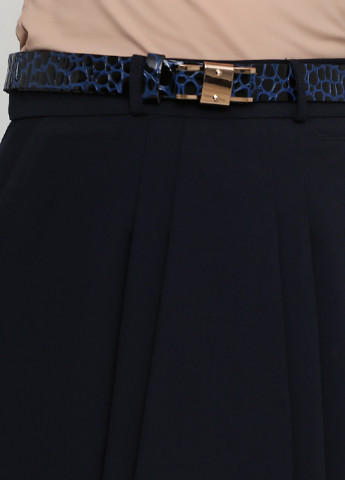 Темно-синяя кэжуал однотонная юбка Sassofono Club а-силуэта (трапеция)