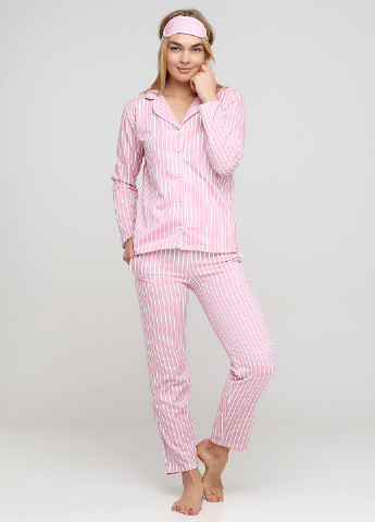 Рожева всесезон піжама (сорочка, штани, пов'язка) рубашка + брюки Pijamoni