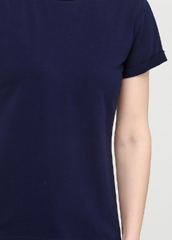 Темно-синяя летняя футболка женская 19ж441-24 лиловый с коротким рукавом Malta