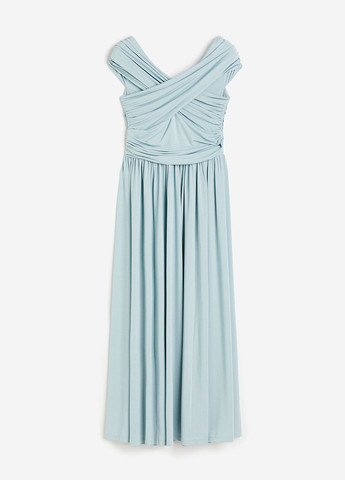 Світло-блакитна кежуал сукня з відкритими плечима H&M однотонна