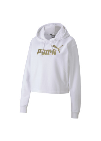 Толстовка Puma ESS+ Metallic Hoody TR белая спортивная