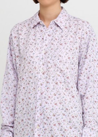 Розово-лиловая кэжуал рубашка с цветами Aeroflot
