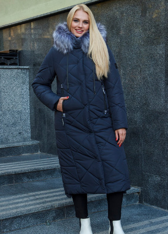 Синяя зимняя куртка-пальто stefaniya MioRichi