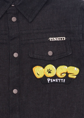 Черная кэжуал рубашка с рисунком Pinetti с длинным рукавом