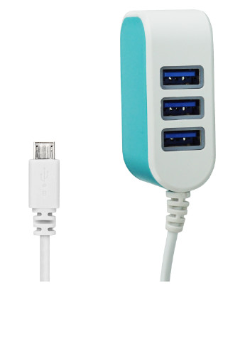 Зарядний пристрій на 3 USB порту TV-magazin однотонний блакитний