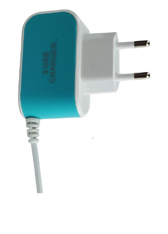 Зарядное устройство на 3 USB порта TV-magazin однотонное голубое