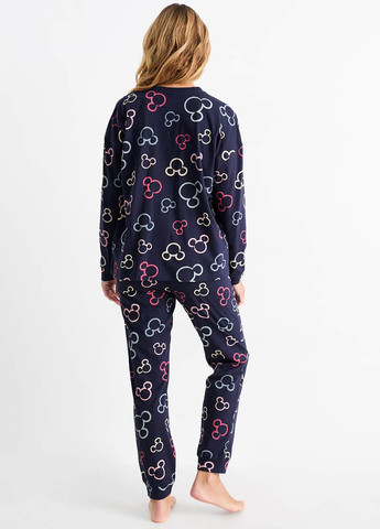 Темно-синяя всесезон пижама (лонгслив, брюки) лонгслив + брюки C&A