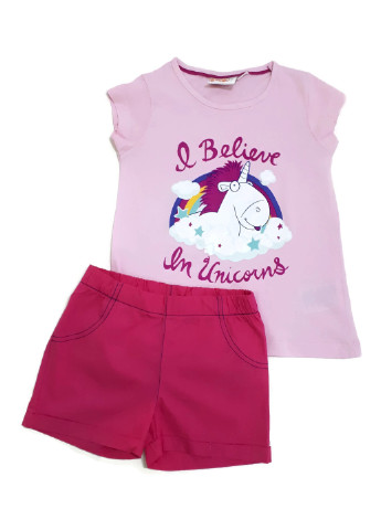 Розовый летний комплект (футболка, шорты) Lidl