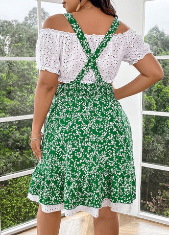 Комбінований літній комплект (блуза, сарафан) SHEIN