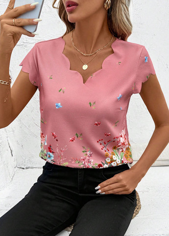 Пудровая блуза SHEIN