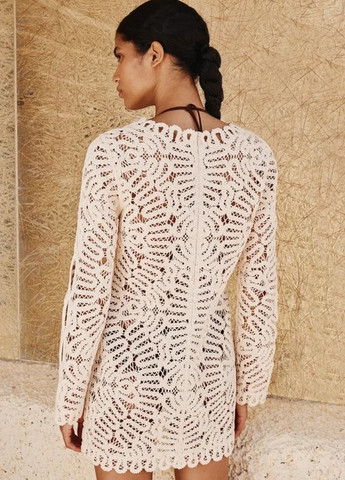 Светло-бежевое кэжуал платье а-силуэт H&M однотонное