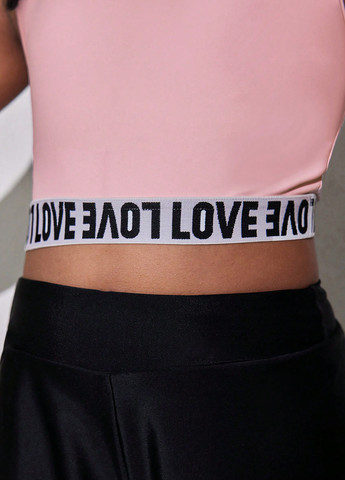 Розовый летний костюм (топ, шорты) SHEIN