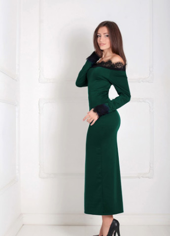 Зеленое кэжуал женское платье viola Podium однотонное