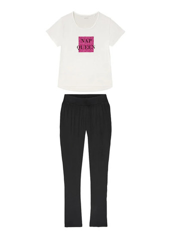 Черно-белая всесезон пижама (футболка, брюки) футболка + брюки Esmara