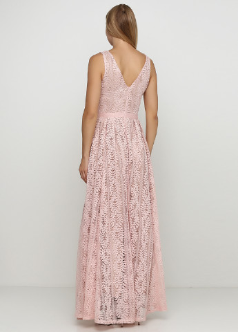 Бледно-розовое вечернее платье Lucy Wang однотонное
