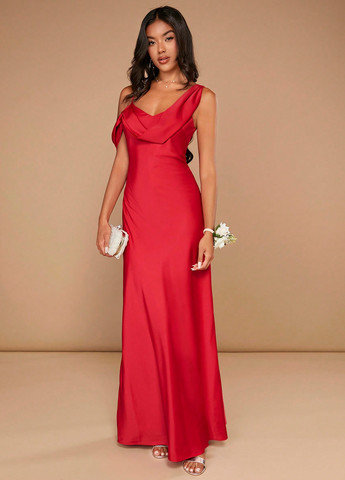 Красное праздничный платье а-силуэт SHEIN однотонное