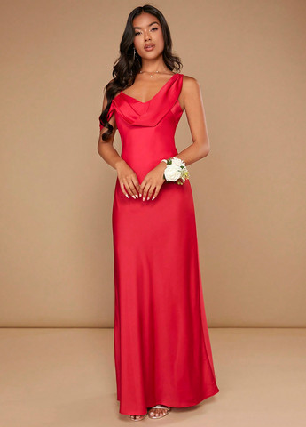 Красное праздничный платье а-силуэт SHEIN однотонное