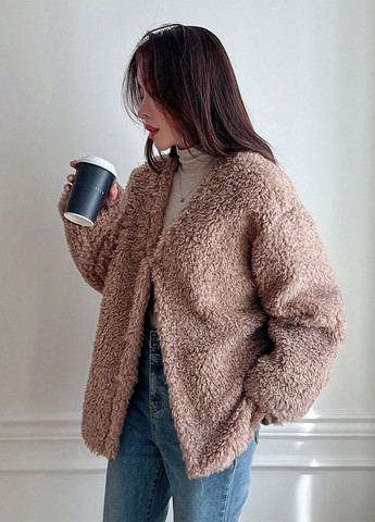 Темно-бежевый демисезонный кардиган SHEIN