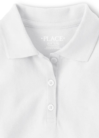Белая детская футболка-поло для девочки The Children's Place однотонная