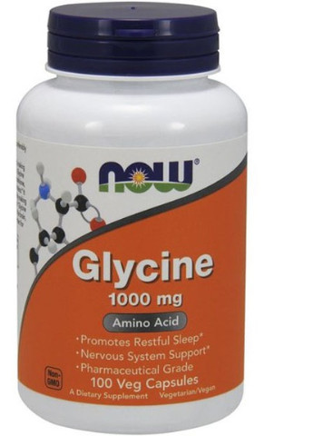 Glycine 1000 mg 100 Veg Caps Now Foods (256380140)