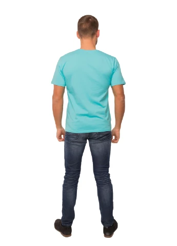 Голубая футболка мужская Наталюкс 12-1343