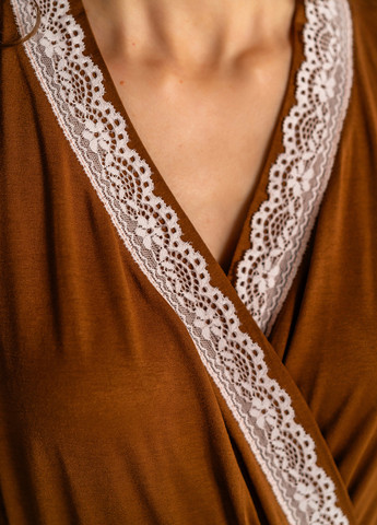 Коричнева всесезон піжама (кофта, штани) кофта + брюки Lucci