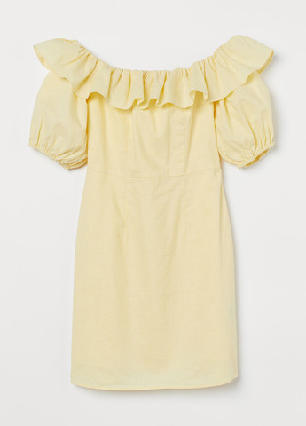 Жовтий кежуал сукня а-силует, з відкритими плечима H&M однотонна