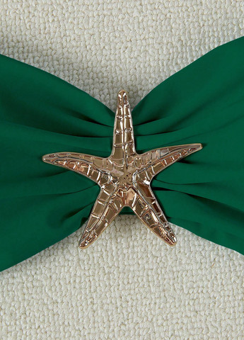 Зеленый летний купальник (лиф, трусики) бандо, раздельный SHEIN