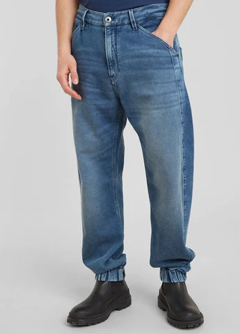 Светло-синие демисезонные зауженные джинсы G-Star Raw