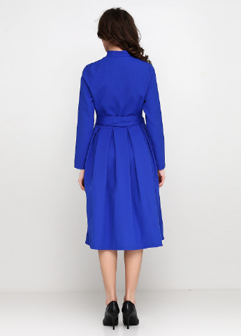 Синее кэжуал платье Le'Katrin family однотонное