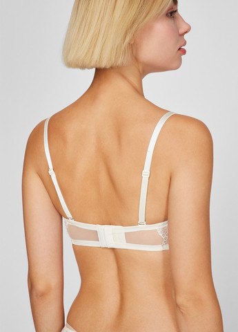 Белый балконет бюстгальтер Calvin Klein с косточками полиамид