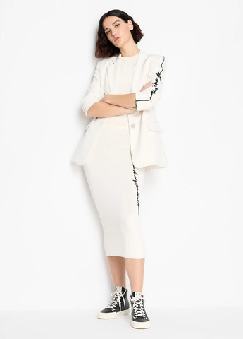 Молочная кэжуал однотонная юбка Armani Exchange карандаш