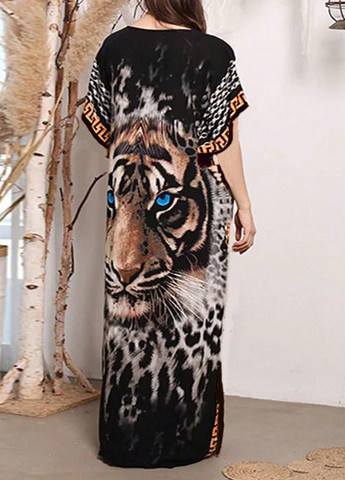 Чорна кежуал сукня а-силует SHEIN тигровый