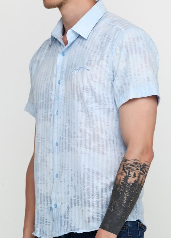 Сорочка Recobar з коротким рукавом абстрактна блакитна кежуал