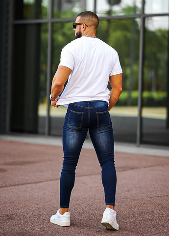 Синие демисезонные скинни джинсы SHEIN