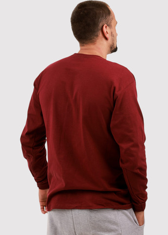 Лонгслів Blue 84 однотонний вишневий кежуали бавовна, трикотаж