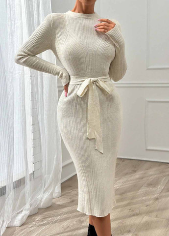 Кремовое кэжуал платье платье-свитер SHEIN меланжевое