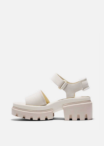 Белые босоножки Timberland на липучке с логотипом, на тракторной подошве