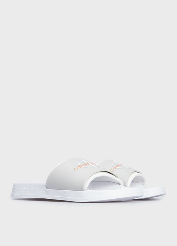 Белые шлепанцы Calvin Klein Jeans с логотипом