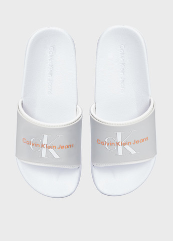 Белые шлепанцы Calvin Klein Jeans с логотипом
