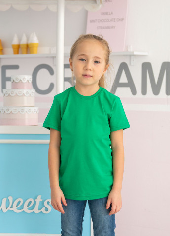 Зелена демісезонна футболка дитяча Наталюкс 12-3311