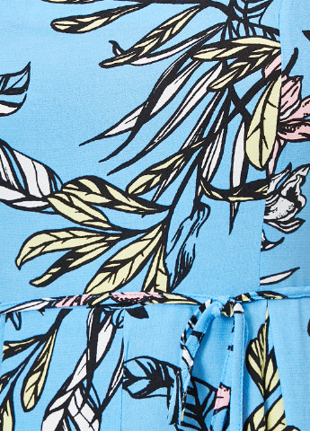 Комбінезон KOTON комбінезон-брюки квітковий блакитний кежуал віскоза