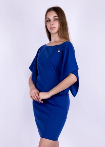 Синее кэжуал платье Time of Style однотонное