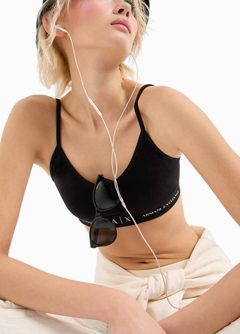 Молочный свитшот Armani Exchange однотонный без декора (341249988)